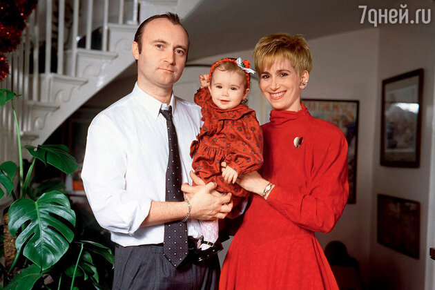Фил и Джилл Коллинз с дочерью Лили. 1989 г. Фил и Джилл Коллинз с дочерью Лили. 1989 г.