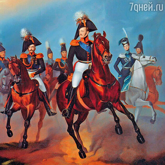 Фото репродукции картины Ф. Крюгера «Николай I со своими офицерами». 1830 г. Фото репродукции картины Ф. Крюгера «Николай I со своими офицерами». 1830 г.