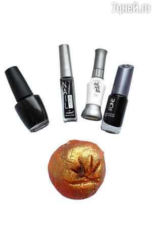 Лак для ногтей O.P.I., Nail Art by Nubar, Nail Art Pen by Nubar в оттенке Basic White, лак для ногтей The ONE от Oriflame и тыква от Lush Лак для ногтей O.P.I., Nail Art by Nubar, Nail Art Pen by Nubar в оттенке Basic White, лак для ногтей The ONE от Oriflame и тыква от Lush