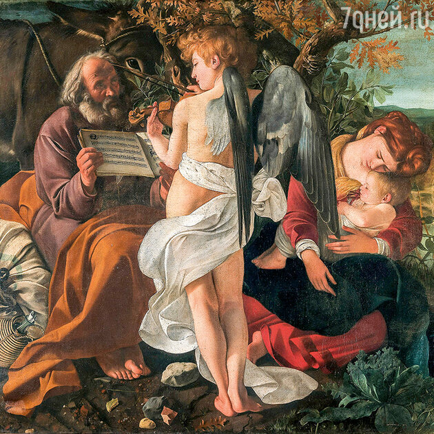 «Отдых на пути в Египет», 1595—1596 годы. Галерея Дориа-Памфили, Рим «Отдых на пути в Египет», 1595—1596 годы. Галерея Дориа-Памфили, Рим