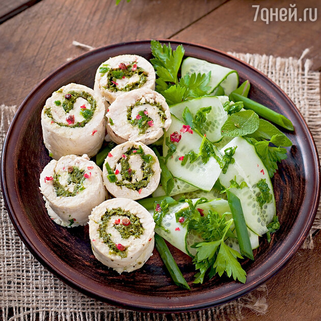 Закуска с индейкой и шпинатом Закуска с индейкой и шпинатом