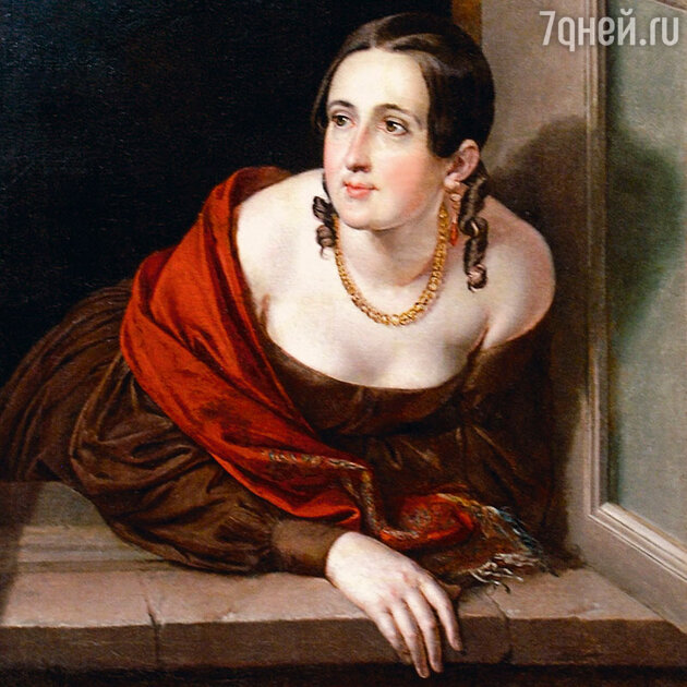 Фото репродукции картины Василия Тропинина «Женщина в окне» Фото репродукции картины Василия Тропинина «Женщина в окне»
