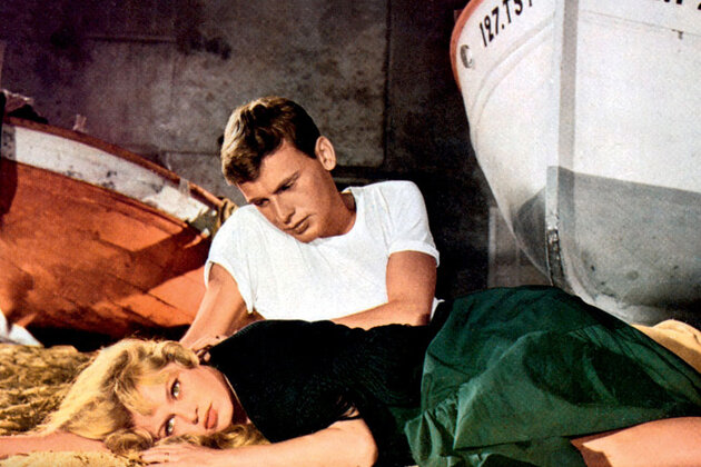 С Брижит Бардо в фильме «И Бог создал женщину». 1956 г. С Брижит Бардо в фильме «И Бог создал женщину». 1956 г.