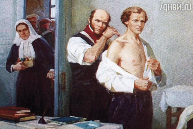 Н.И.Пирогов осматривает больного Д.И.Менделеева. Картина работы И.Тихого Н.И.Пирогов осматривает больного Д.И.Менделеева. Картина работы И.Тихого