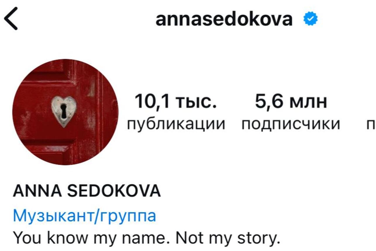 Профиль Анны Седоковой