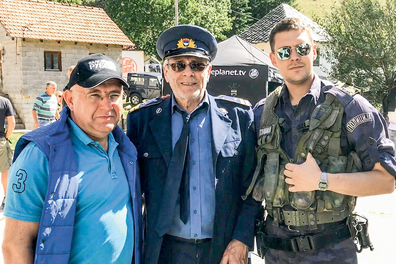 Гойко Митич c Вадимом Быркиным и Милошем Биковичем