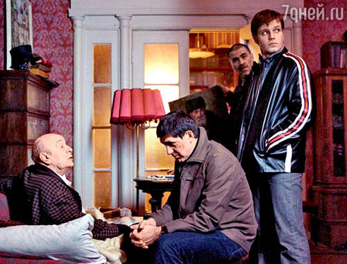 Сергей Пускепалис и Леонид Броневой на съемках фильма «Простые вещи»