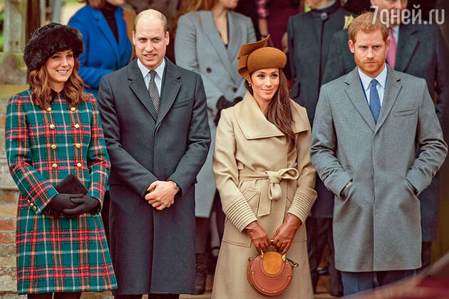 Принц Гарри, Меган Маркл, принц Уильям, и  герцогиня Кэтрин
