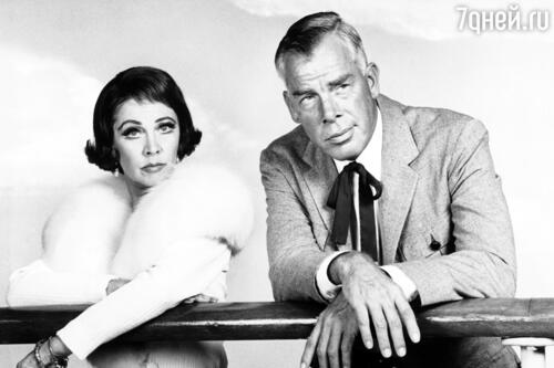 Вивьен Ли и Ли Марвин  в последнем фильме Вивьен «Корабль дураков». 1965 г.  