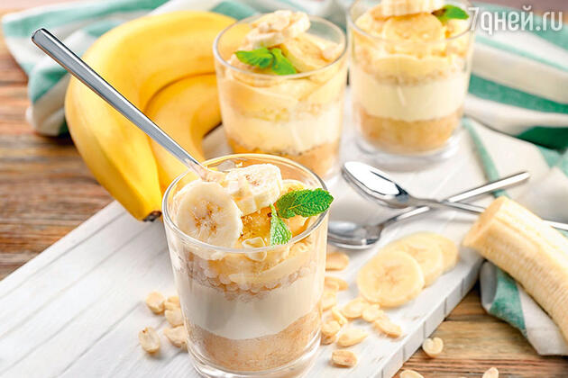 Десерт из яблок и бананов 