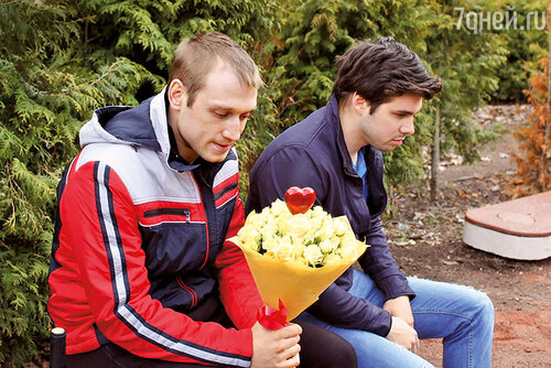 С Алексеем Литвиненко в сериале «Филфак».  2016 г.