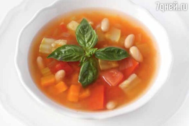 Овощной суп с фасолью

