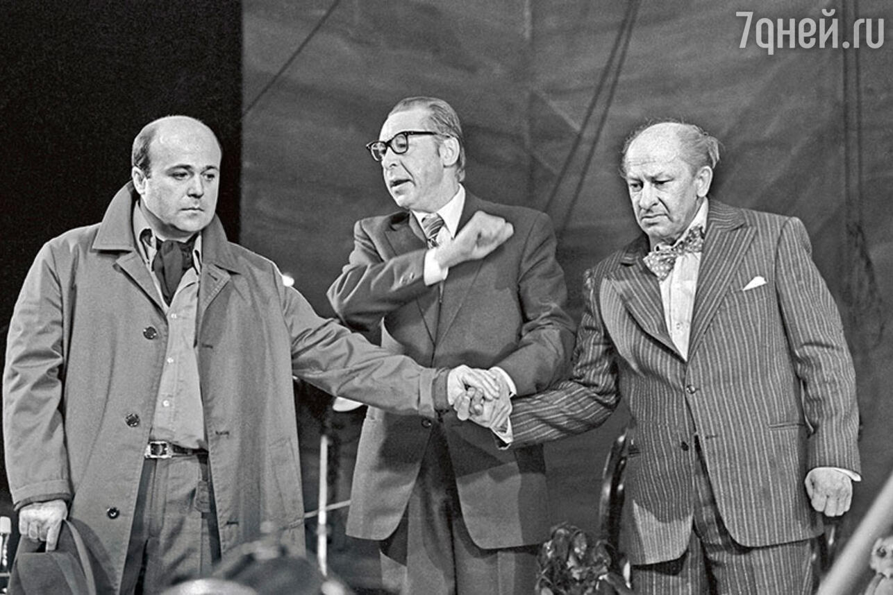 Александр Калягин, Олег Ефремов и Евгений Евстигнеев  в спектакле «Кино». 1979 г.