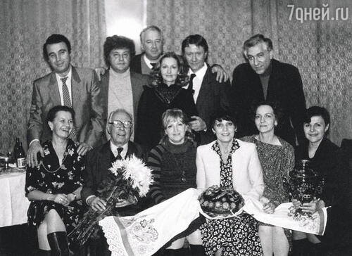 Андрей Миронов на 20-летии курса Щукинского училища. Крайний слева — Михаил Воронцов. 1982 г.