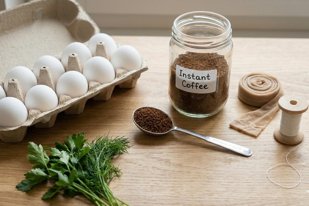 Как покрасить яйца кофе: пошаговый гайд по окрашиванию без химии