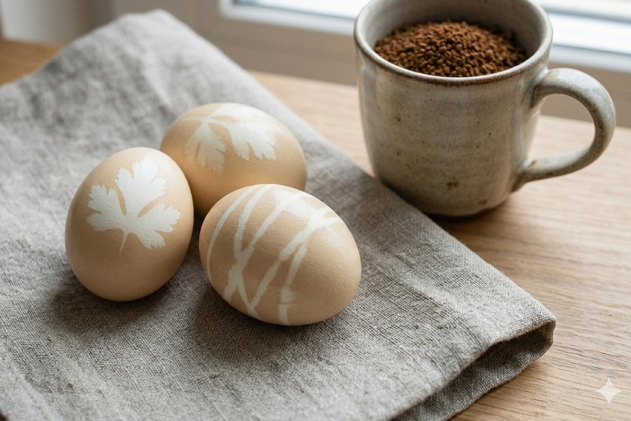 Как покрасить яйца кофе: пошаговый гайд по окрашиванию без химии