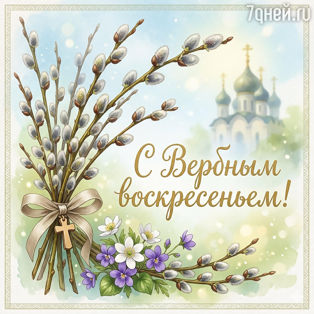 красивые открытки на Вербное воскресенье 2026