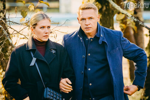 С Кариной Андоленко на съемках сериала «Спасская-2». 2021 г.