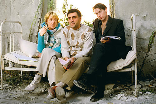 С Ириной Розановой и Тиграном Кеосаяном на съемках фильма «Любовница». 2005 г.
