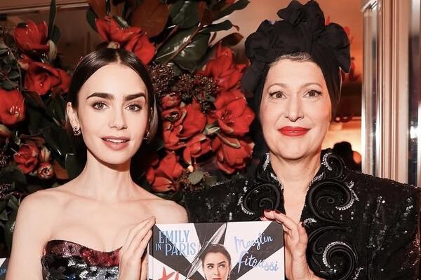 Cтилист сериала «Эмили в Париже» — Мэрилин Фитусси — появилась на премьере нового сезона в образе от российского кутюрье