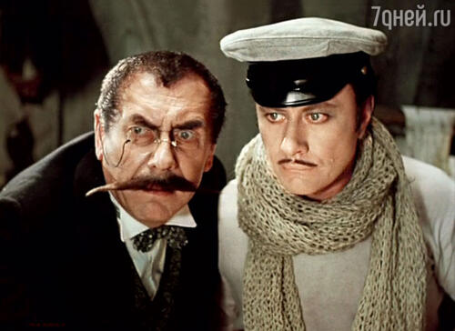 С Андреем Мироновым в телесериале «12 стульев». 1976 г.