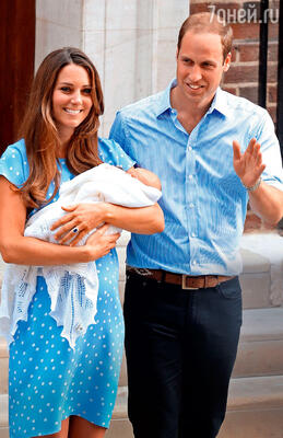 Платье в горошек Кейт и одеяльце юного принца напомнили о принцессе Диане и новорожденном Уильяме 