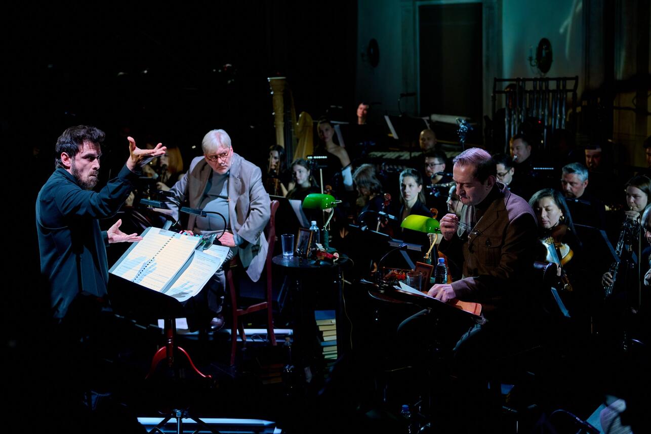 Петр Дранга, Евгений Водолазкин, Константин Хабенский фото