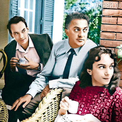 Алексей и Гитана с Федерико Феллини. Венеция, 1960-е годы