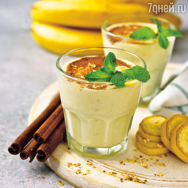 Десерт из ряженки с бананом. Фото Десерт из ряженки с бананом. Фото