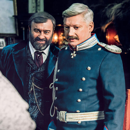 Михаил Пореченков и Павел Ворожцов в сериале «Купцы и дети», 2025 год