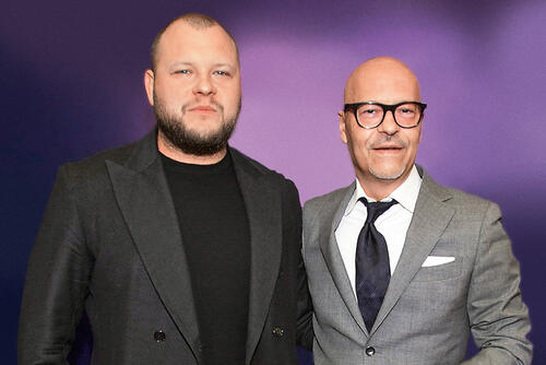 Федор Бондарчук с сыном Сергеем на премьере фильма «Красный шелк», 2025 год