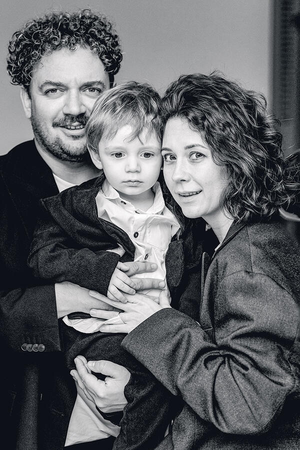 Борис Дергачев с женой и сыном