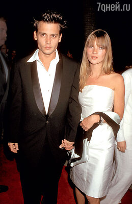 Роман Джонни с Кейт Мосс был самым бурным в истории его отношений с женщинами. 1995 г.
