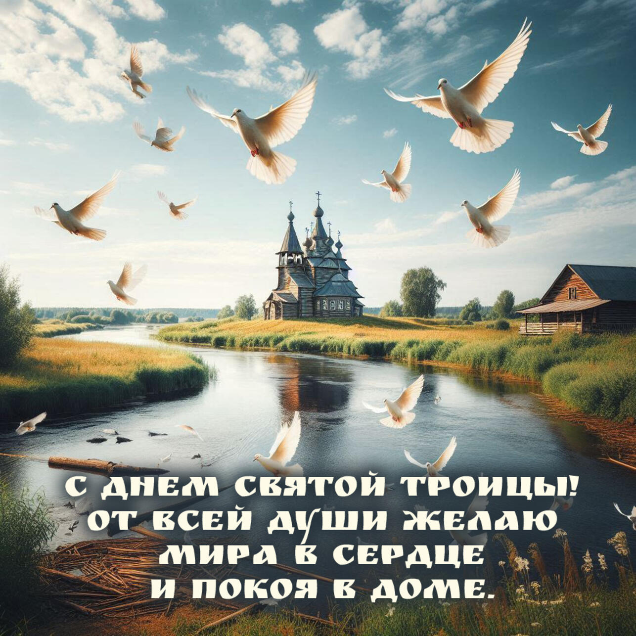 открытки с Троицей, поздравления с Троицей, открытки ко дню Святой Троицы, красивые открытки Троица, Троица 2025, пожелания на Троицу, христианские открытки, добрые слова к Троице, картинки с Троицей, утренние поздравления Троица