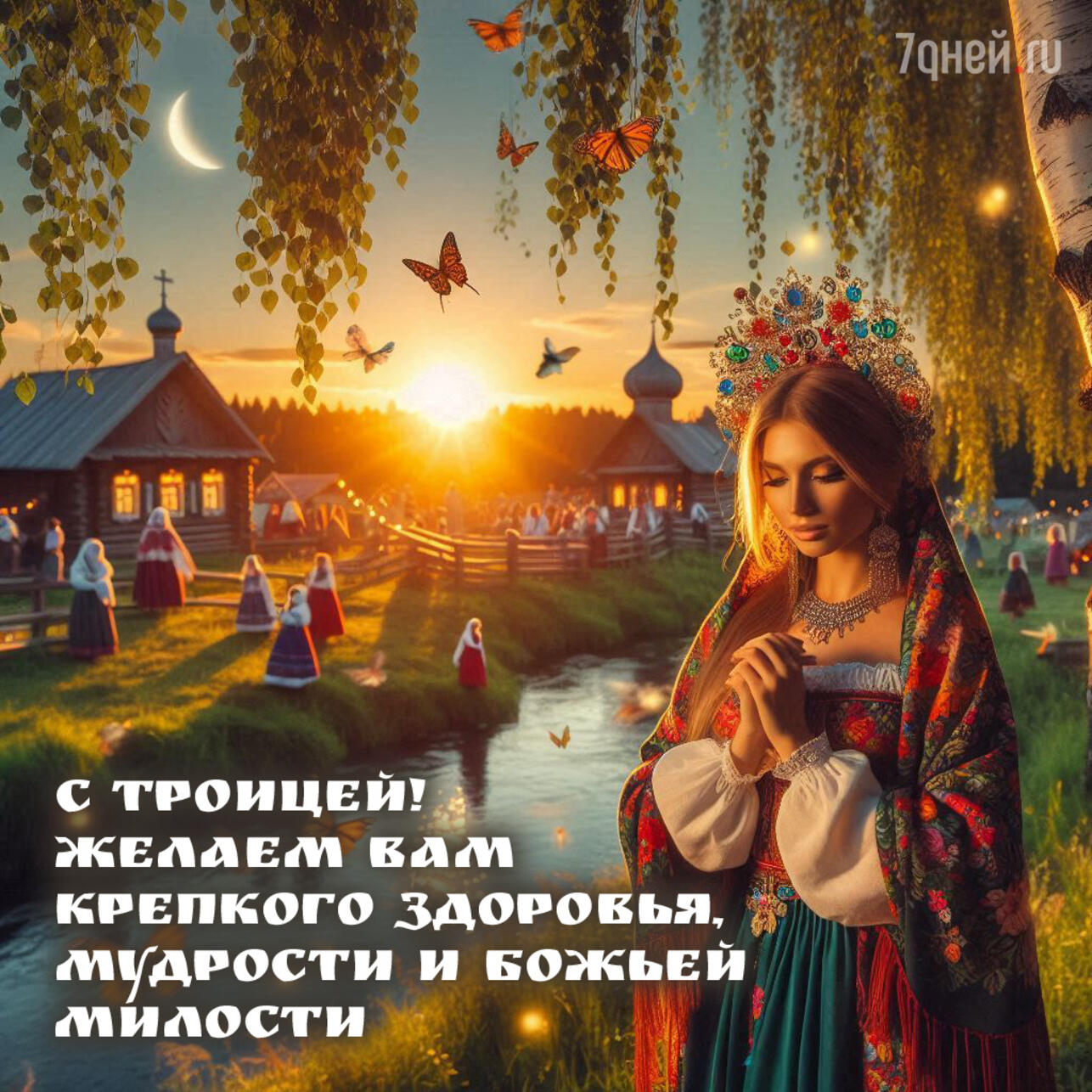 открытки с Троицей, поздравления с Троицей, открытки ко дню Святой Троицы, красивые открытки Троица, Троица 2025, пожелания на Троицу, христианские открытки, добрые слова к Троице, картинки с Троицей, утренние поздравления Троица