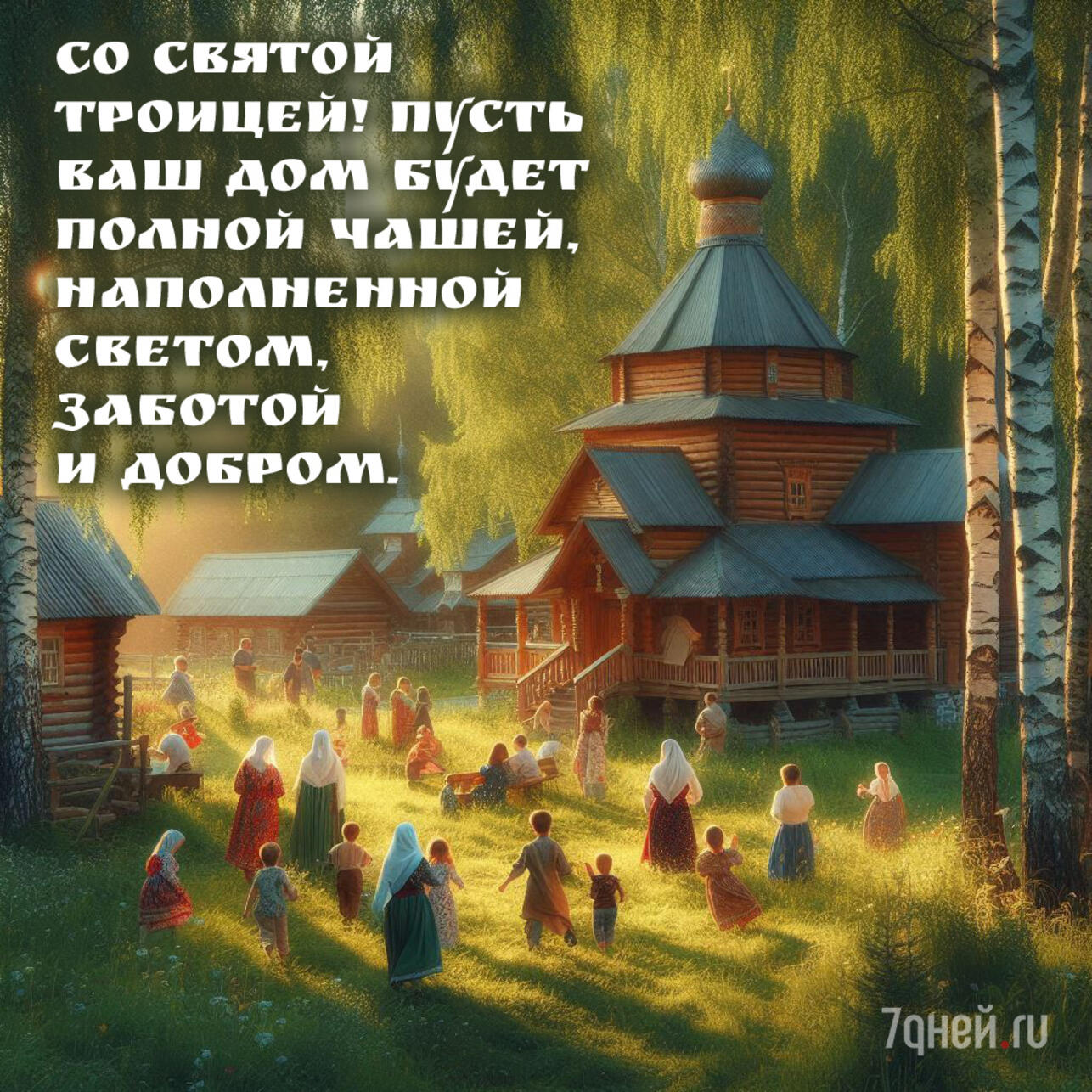 открытки с Троицей, поздравления с Троицей, открытки ко дню Святой Троицы, красивые открытки Троица, Троица 2025, пожелания на Троицу, христианские открытки, добрые слова к Троице, картинки с Троицей, утренние поздравления Троица