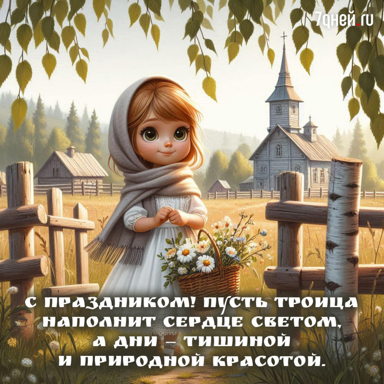 открытки с Троицей, поздравления с Троицей, открытки ко дню Святой Троицы, красивые открытки Троица, Троица 2025, пожелания на Троицу, христианские открытки, добрые слова к Троице, картинки с Троицей, утренние поздравления Троица