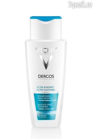 Успокаивающий шампунь-уход без сульфатов для нормальных и жирных волос Dercos, Vichy