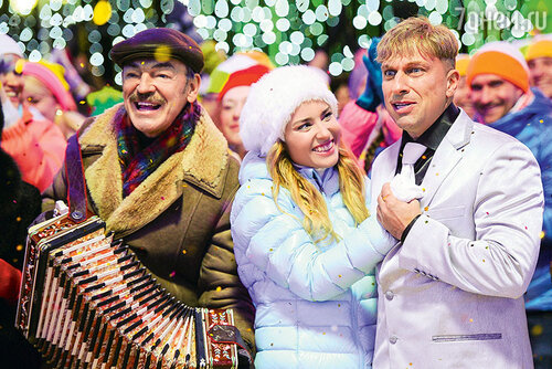 С Михаилом Боярским и Дмитрием Нагиевым в фильме «Самый лучший день»