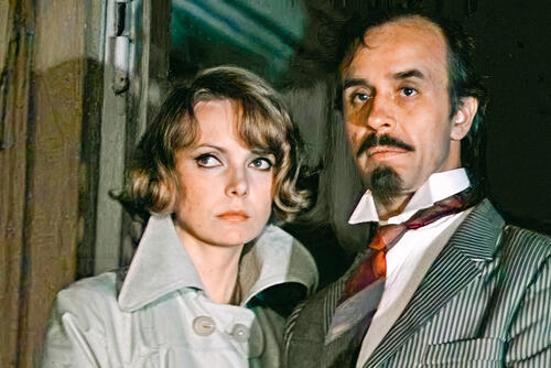 С Олегом Борисовым в фильме «Крах инженера Гарина». 1973 г.