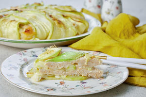 Александр Белькович: запеканка-пирог с кабачком и курицей