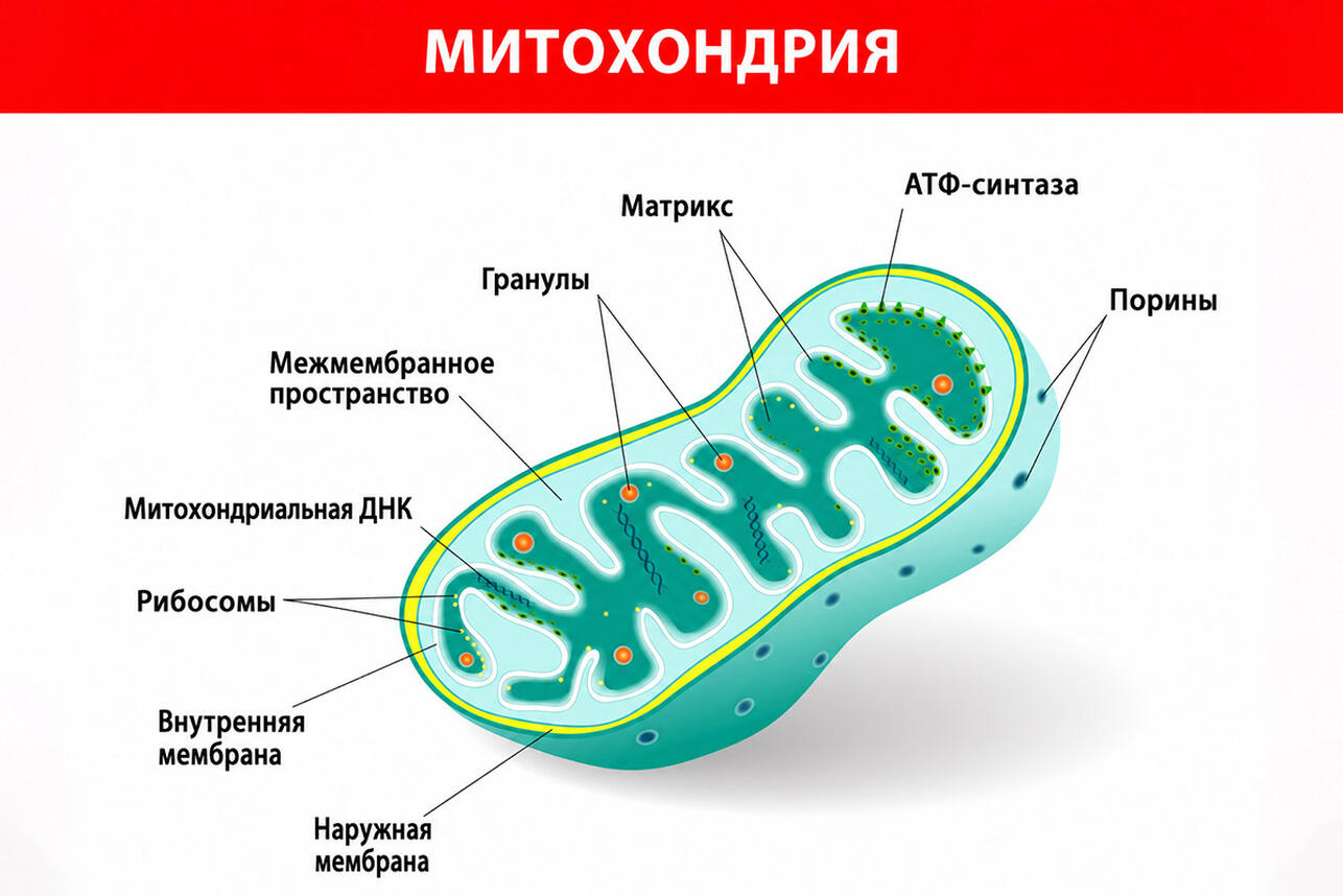 внутреннее строение митохондрий