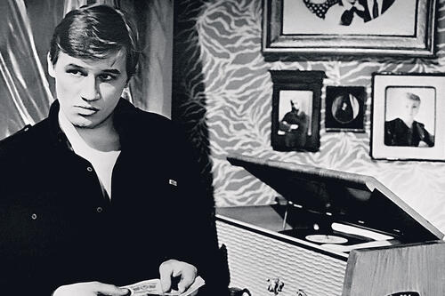Олег Фомин на съемках фильма «Стеклянный лабиринт», 1989 год