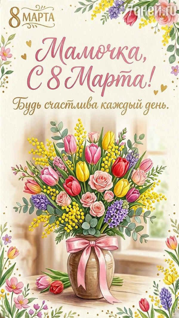 красивые открытки к 8 Марта для самых дорогих и любимых женщин