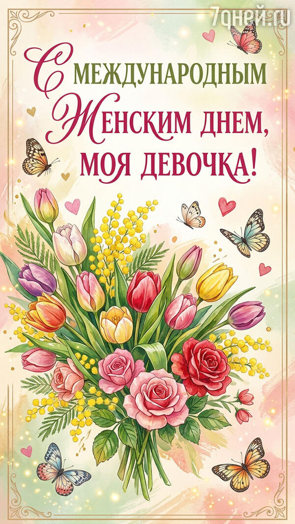 красивые открытки к 8 Марта для самых дорогих и любимых женщин