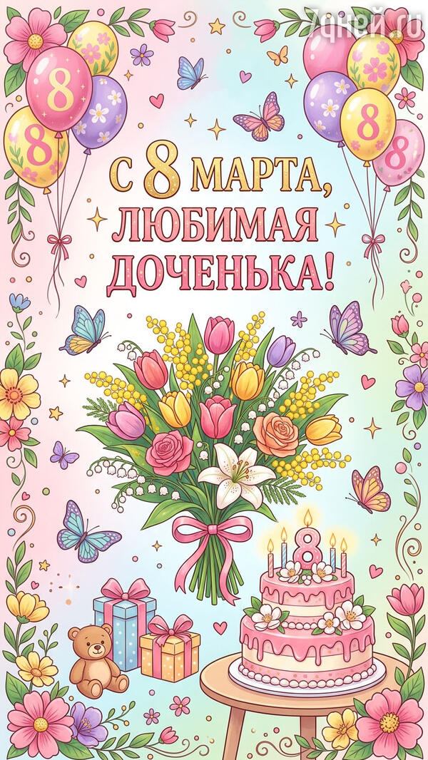 красивые открытки к 8 Марта для самых дорогих и любимых женщин