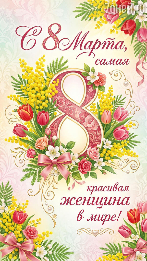 красивые открытки к 8 Марта для самых дорогих и любимых женщин