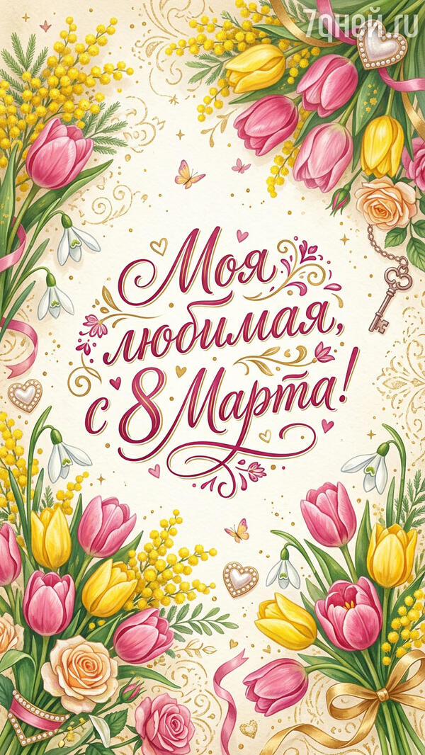 красивые открытки к 8 Марта для самых дорогих и любимых женщин