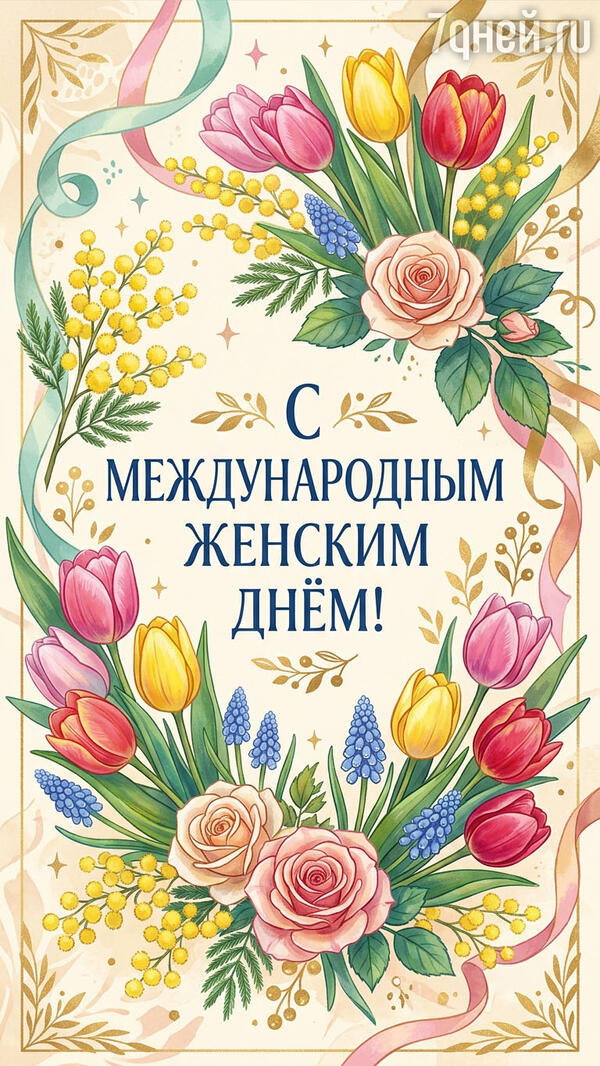 красивые открытки к 8 Марта для самых дорогих и любимых женщин