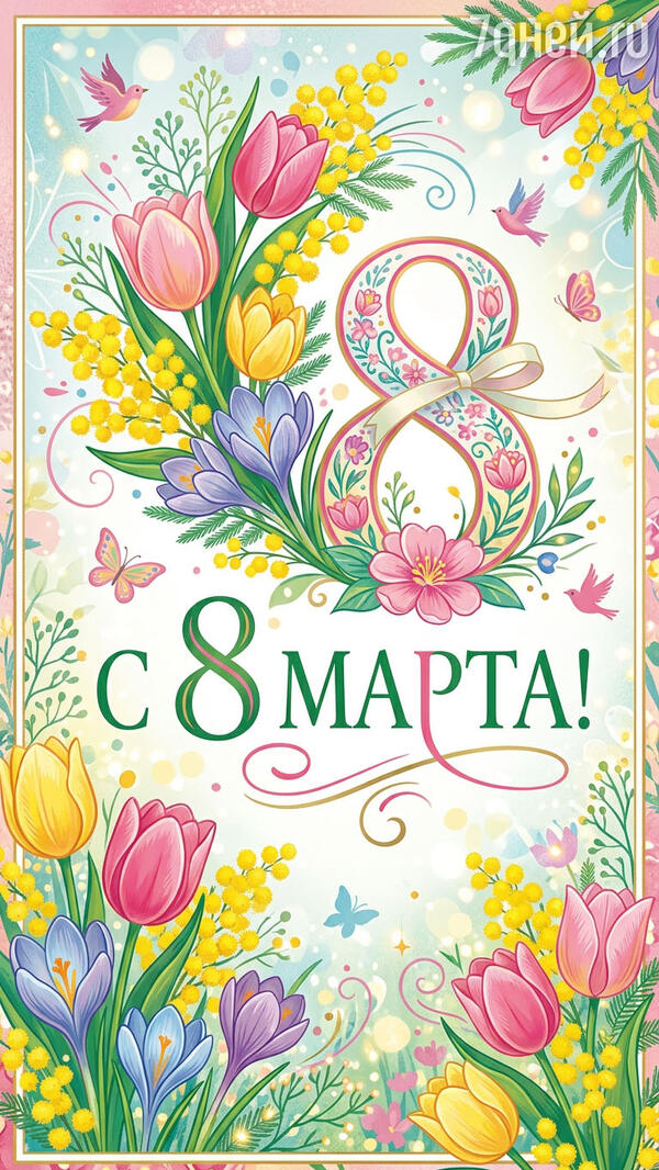 красивые открытки к 8 Марта для самых дорогих и любимых женщин